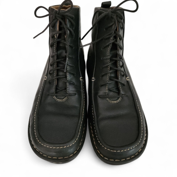 ROCKPORT Black Leather Ankle Boots Lace Up size 6.5 - Picture 8 of 11